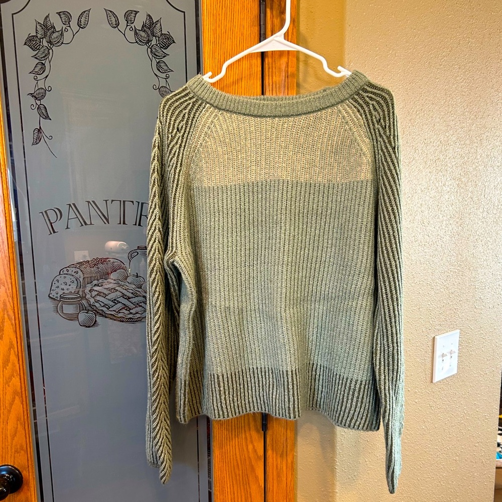2 tone sage green/ khaki sweater